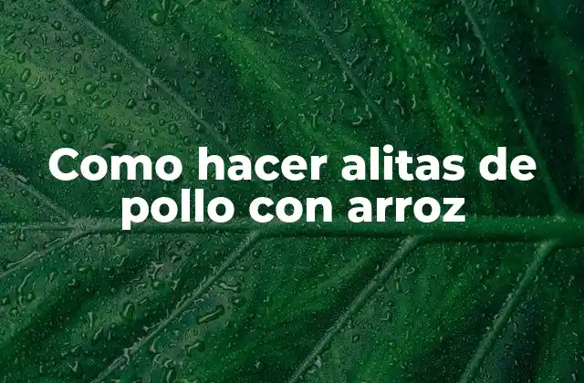 Como Hacer Alitas de Pollo con Arroz