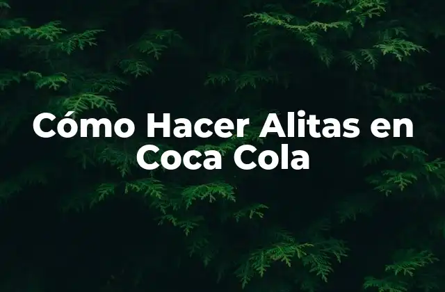 Cómo Hacer Alitas en Coca Cola
