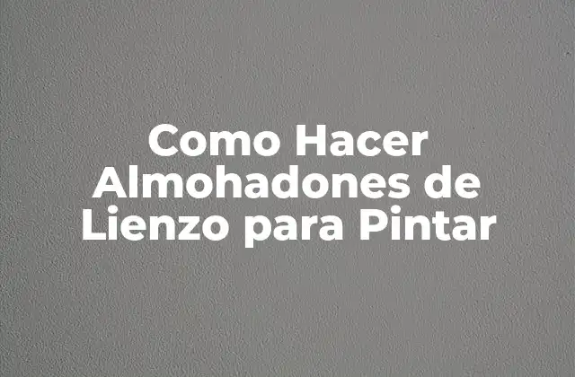 Como Hacer Almohadones de Lienzo para Pintar