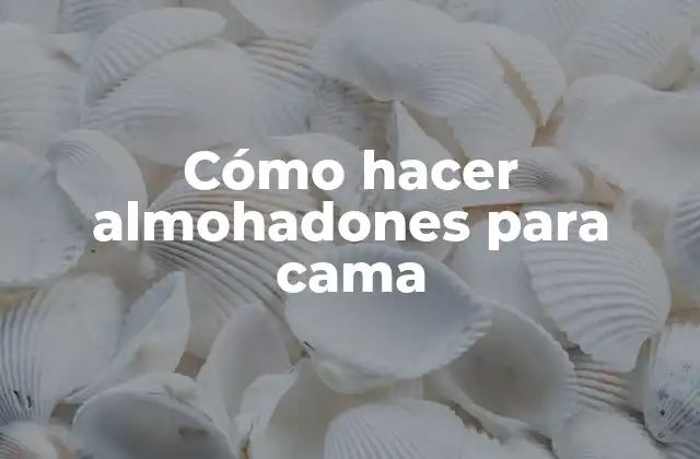 Cómo Hacer Almohadones para Cama