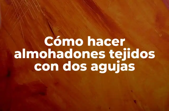 Cómo Hacer Almohadones Tejidos con Dos Agujas
