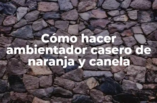 Cómo Hacer Ambientador Casero de Naranja y Canela