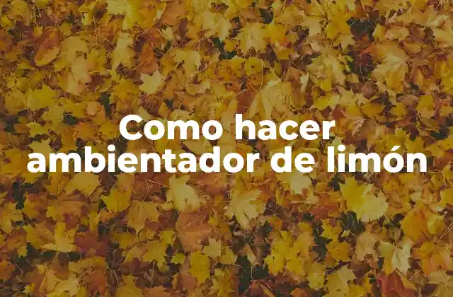 Como Hacer Ambientador de Limón