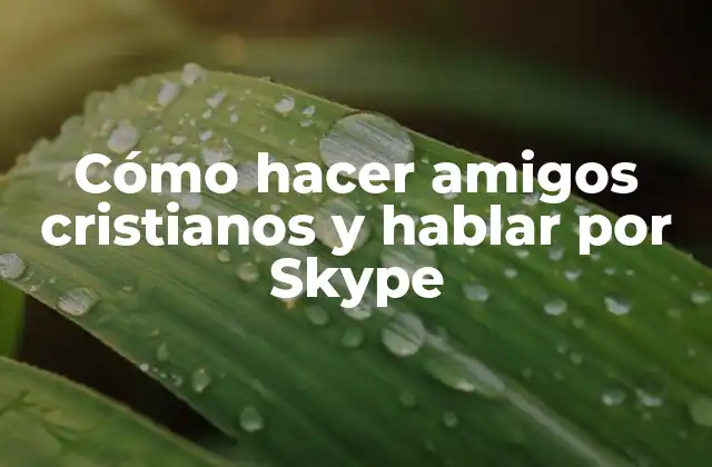 Cómo Hacer Amigos Cristianos y Hablar por Skype