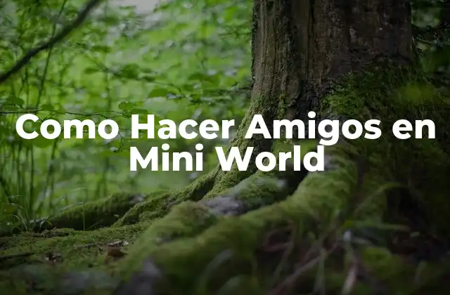 Como Hacer Amigos en Mini World