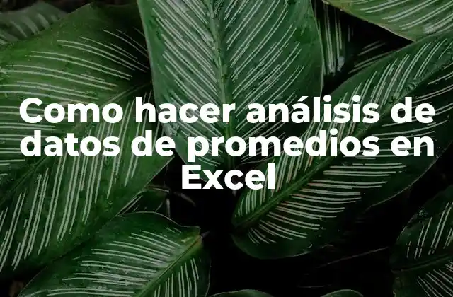 Análisis de datos de promedios en Excel