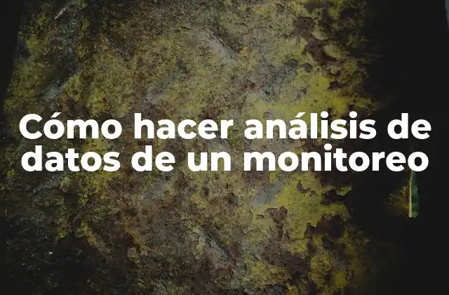 Cómo Hacer Análisis de Datos de un Monitoreo