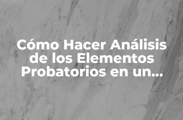 Cómo Hacer Análisis de los Elementos Probatorios en un Proceso