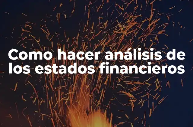 Como Hacer Análisis de los Estados Financieros