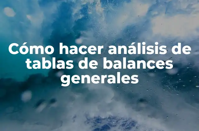 Cómo Hacer Análisis de Tablas de Balances Generales 2 Análisis de tablas de balances generales