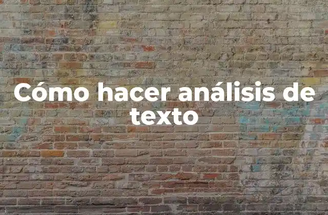 Cómo Hacer Análisis de Texto