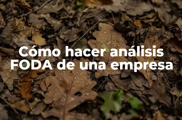 Cómo Hacer Análisis Foda de una Empresa