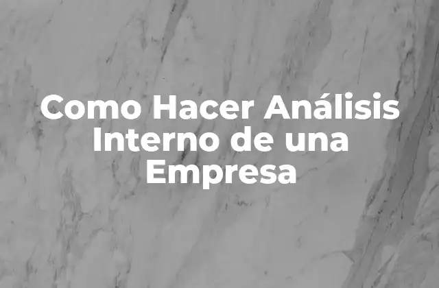¿Qué es un Análisis Interno de una Empresa?