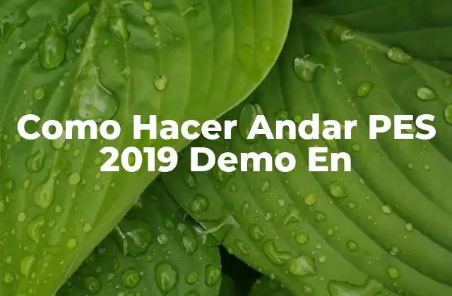 Como Hacer Andar Pes 2019 Demo en