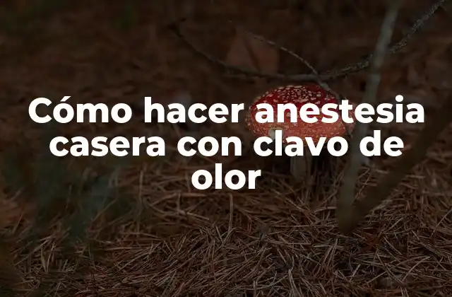 Cómo Hacer Anestesia Casera con Clavo de Olor