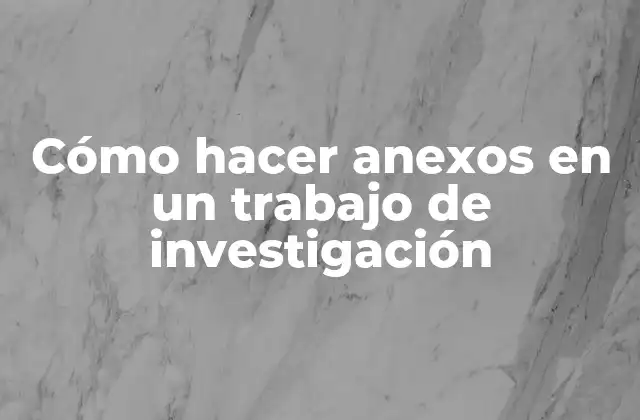 Cómo Hacer Anexos en un Trabajo de Investigación