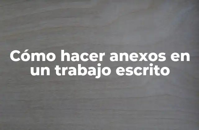 Cómo Hacer Anexos en un Trabajo Escrito