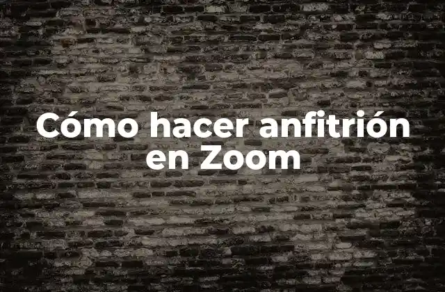 Cómo Hacer Anfitrión en Zoom