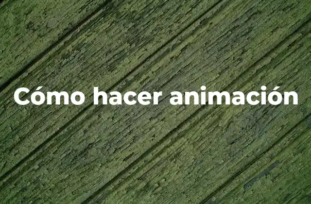 Cómo Hacer Animación