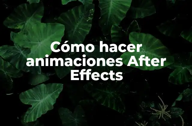 Cómo Hacer Animaciones After Effects