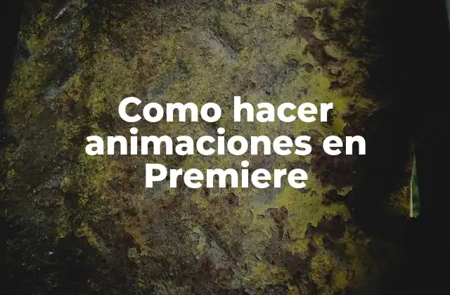 Como Hacer Animaciones en Premiere