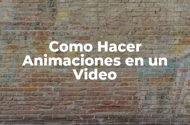 Como Hacer Animaciones en un Video