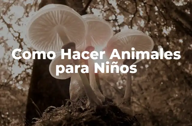 Como Hacer Animales para Niños