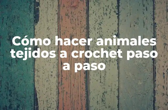 Cómo Hacer Animales Tejidos a Crochet Paso a Paso