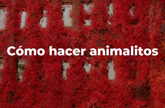 Cómo Hacer Animalitos