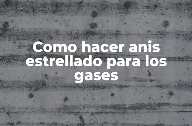 Como Hacer Anis Estrellado para los Gases