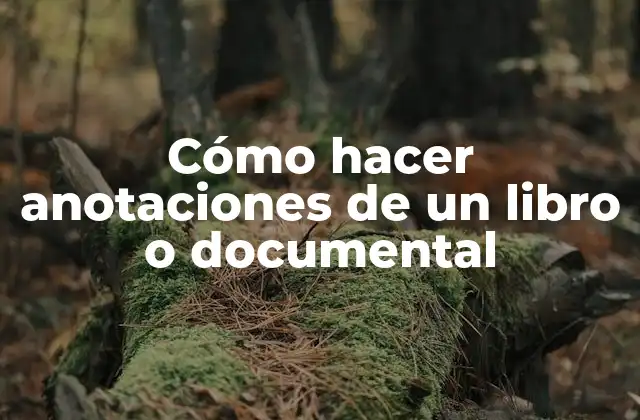 Cómo Hacer Anotaciones de un Libro o Documental