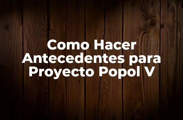 Como Hacer Antecedentes para Proyecto Popol V