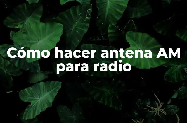Cómo Hacer Antena Am para Radio