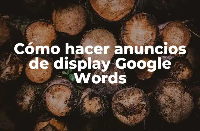 Cómo Hacer Anuncios de Display Google Words