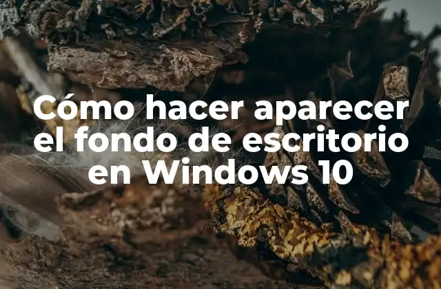 Cómo Hacer Aparecer el Fondo de Escritorio en Windows 10