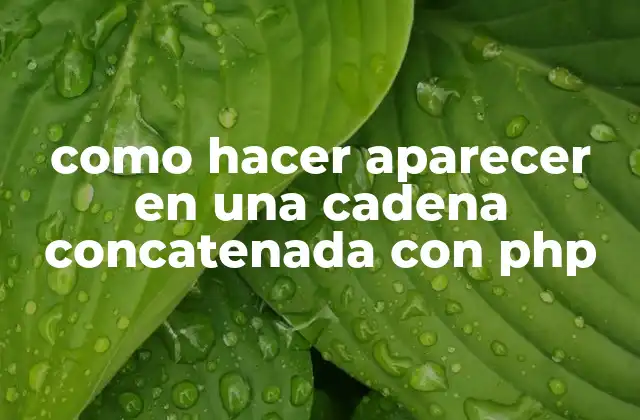 Concatenación de cadenas en PHP