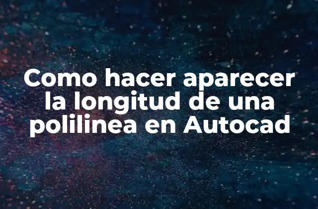 Como Hacer Aparecer la Longitud de una Polilinea en Autocad