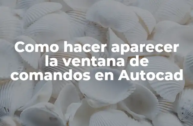 Como Hacer Aparecer la Ventana de Comandos en Autocad