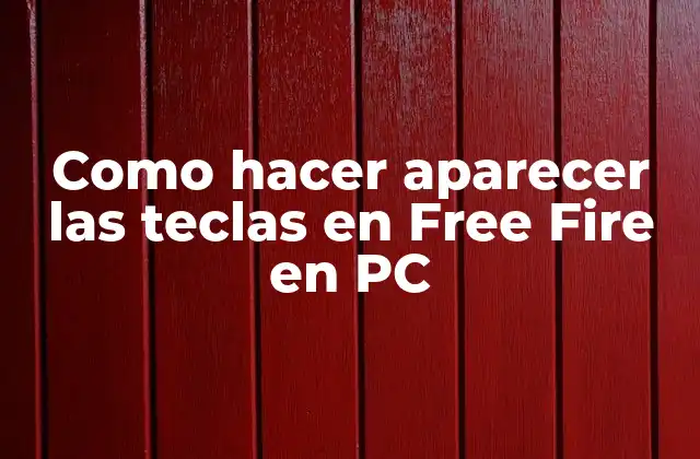 Como Hacer Aparecer las Teclas en Free Fire en Pc