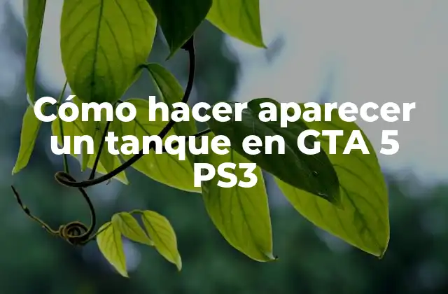 Cómo Hacer Aparecer un Tanque en Gta 5 Ps3