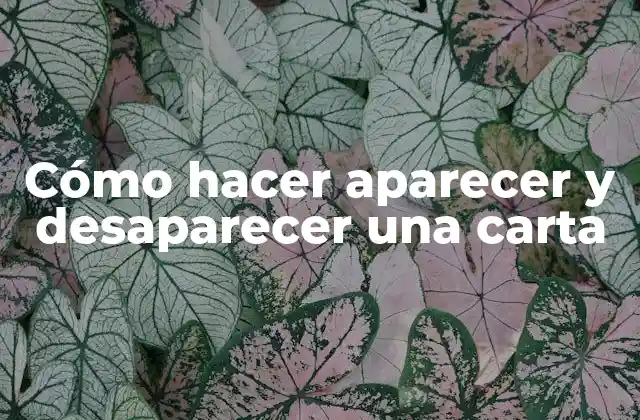 Cómo Hacer Aparecer y Desaparecer una Carta