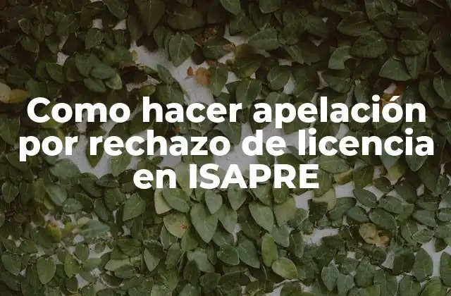 Como Hacer Apelación por Rechazo de Licencia en Isapre