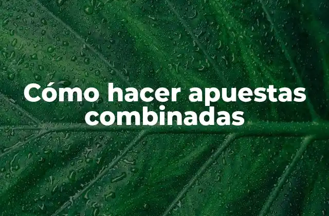 Cómo Hacer Apuestas Combinadas 2 Cómo hacer apuestas combinadas