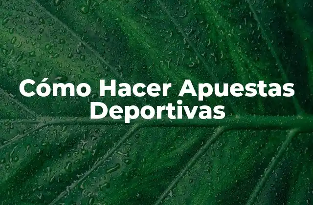 Cómo Hacer Apuestas Deportivas