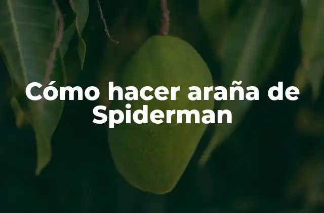 Cómo Hacer Araña de Spiderman