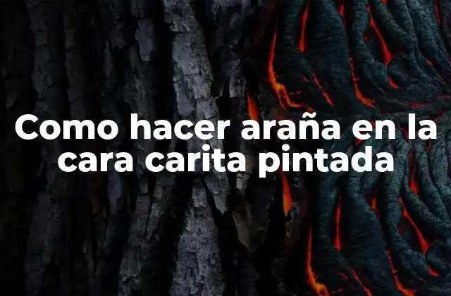 Como Hacer Araña en la Cara Carita Pintada
