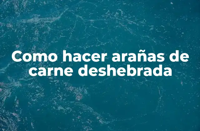 Como Hacer Arañas de Carne Deshebrada