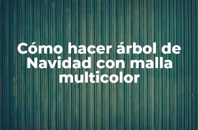Cómo Hacer Árbol de Navidad con Malla Multicolor 2 ¿Qué es un árbol de Navidad con malla multicolor?