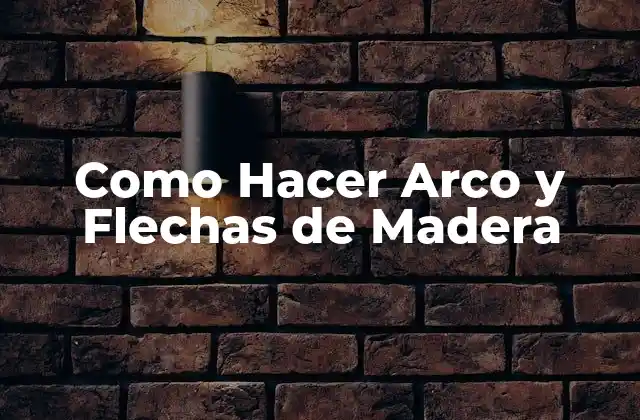 Que son Arco y Flechas de Madera y para que Sirven