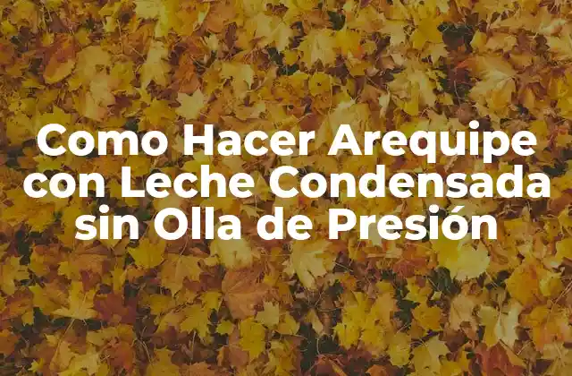 Como Hacer Arequipe con Leche Condensada sin Olla de Presión